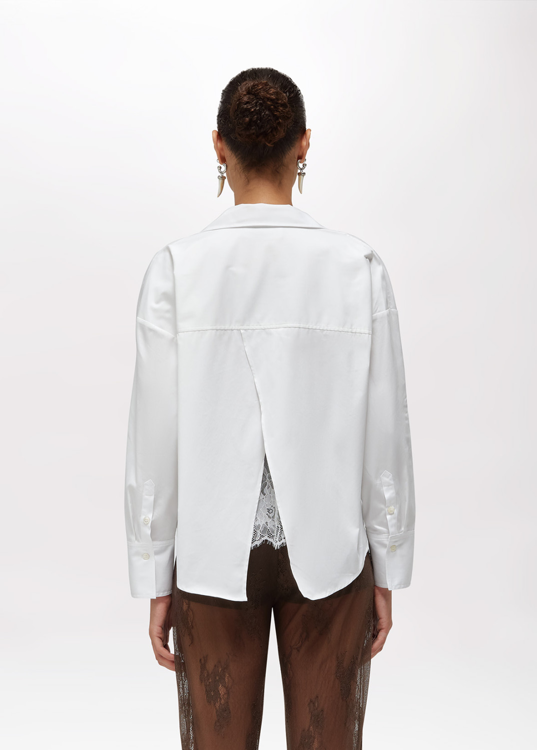 BLUGIRL: CAMICIA IN POPELINE CON PIZZO