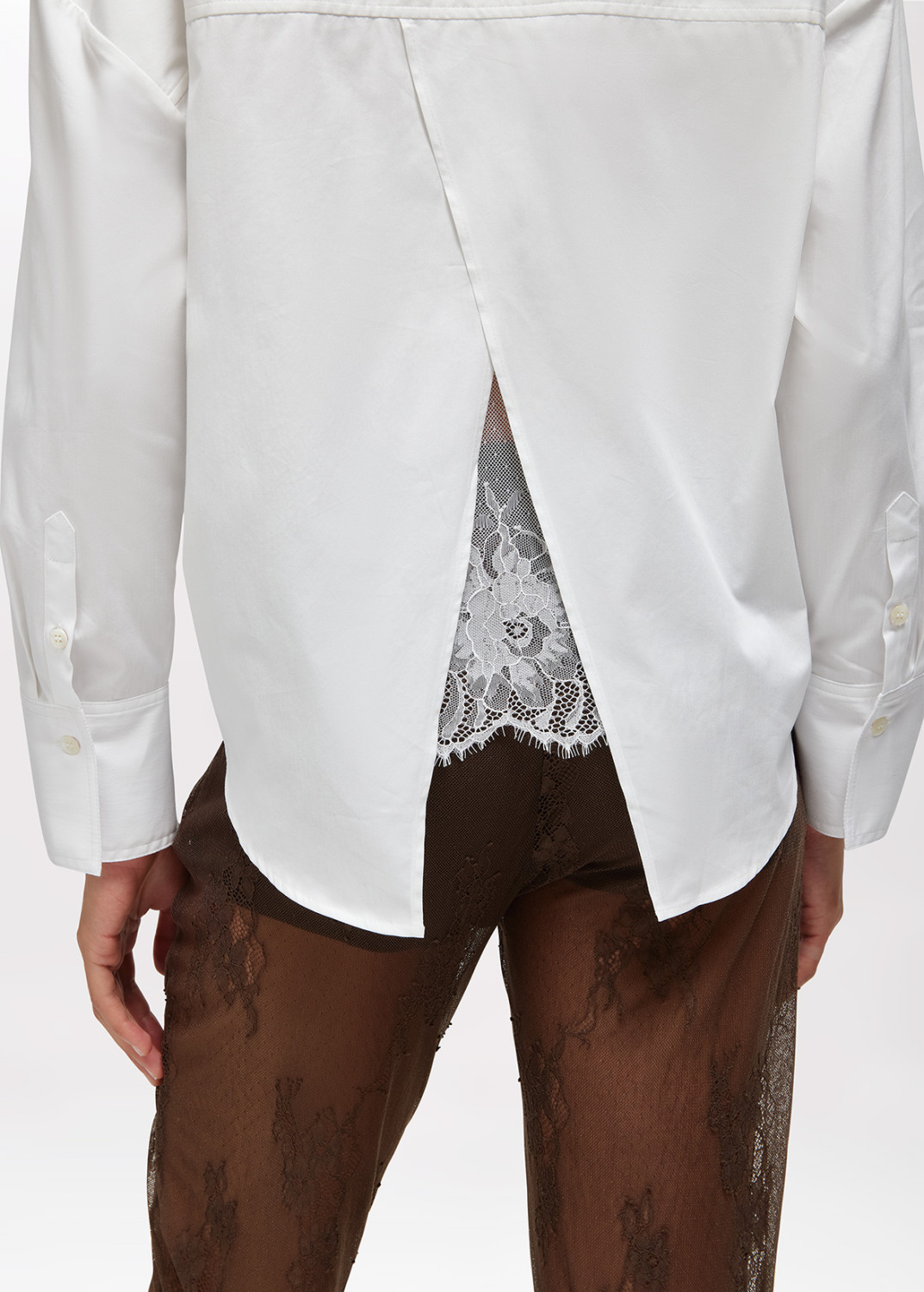 BLUGIRL: CAMICIA IN POPELINE CON PIZZO