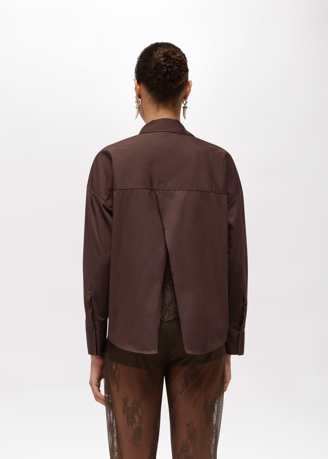 BLUGIRL: CAMICIA IN POPELINE CON PIZZO