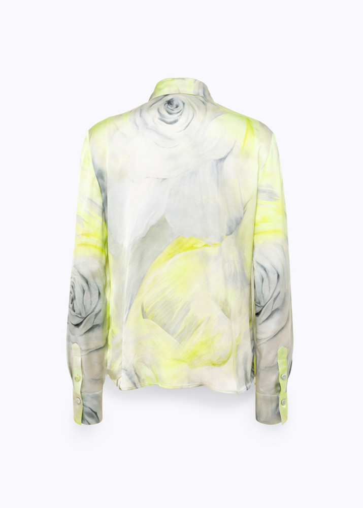 ROSE-PRINT SATIN SHIRT