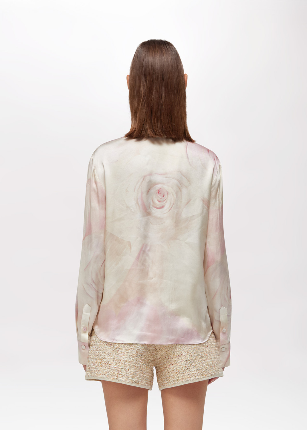 BLUGIRL: CAMICIA IN RASO CON STAMPA ROSE