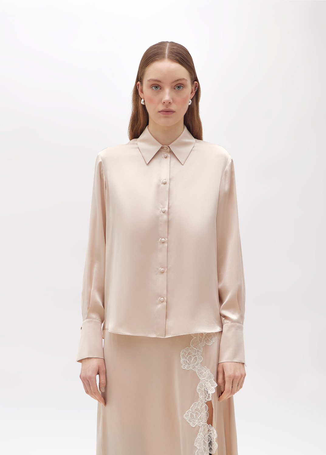 BLUGIRL: SILK SATIN SHIRT
