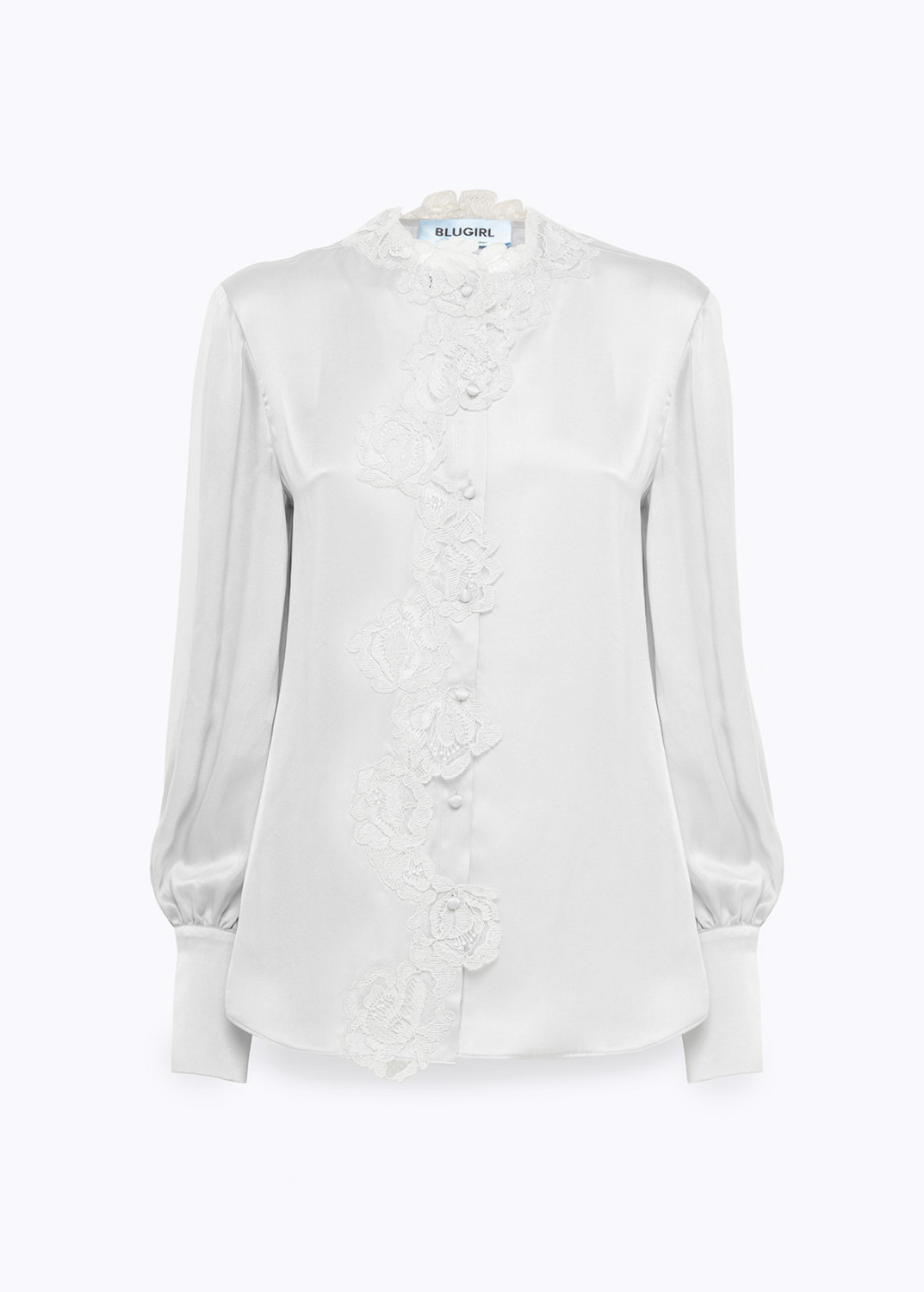 BLUGIRL: SILK SATIN SHIRT WITH LACE