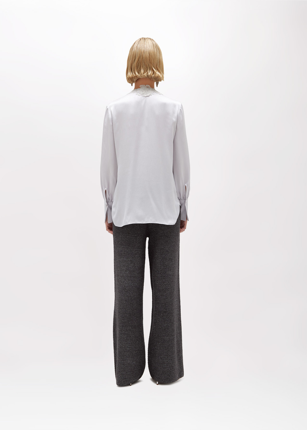 BLUGIRL: SILK SATIN SHIRT WITH LACE