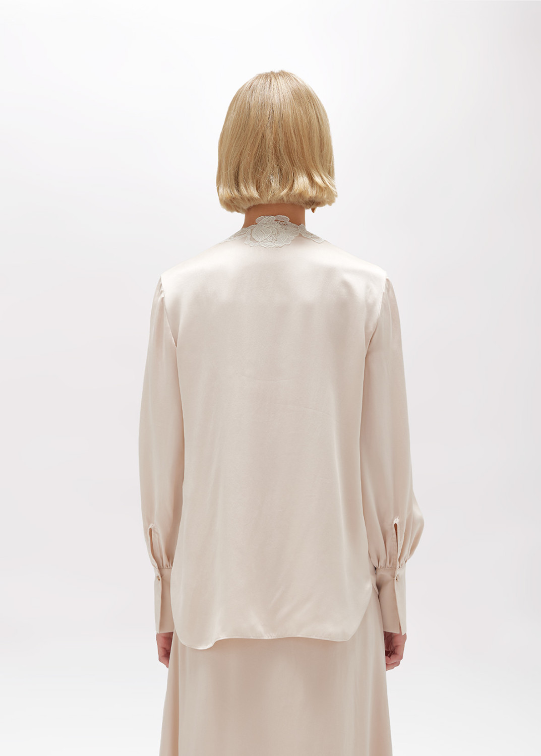 BLUGIRL: Satin Silk Shirt with Lace