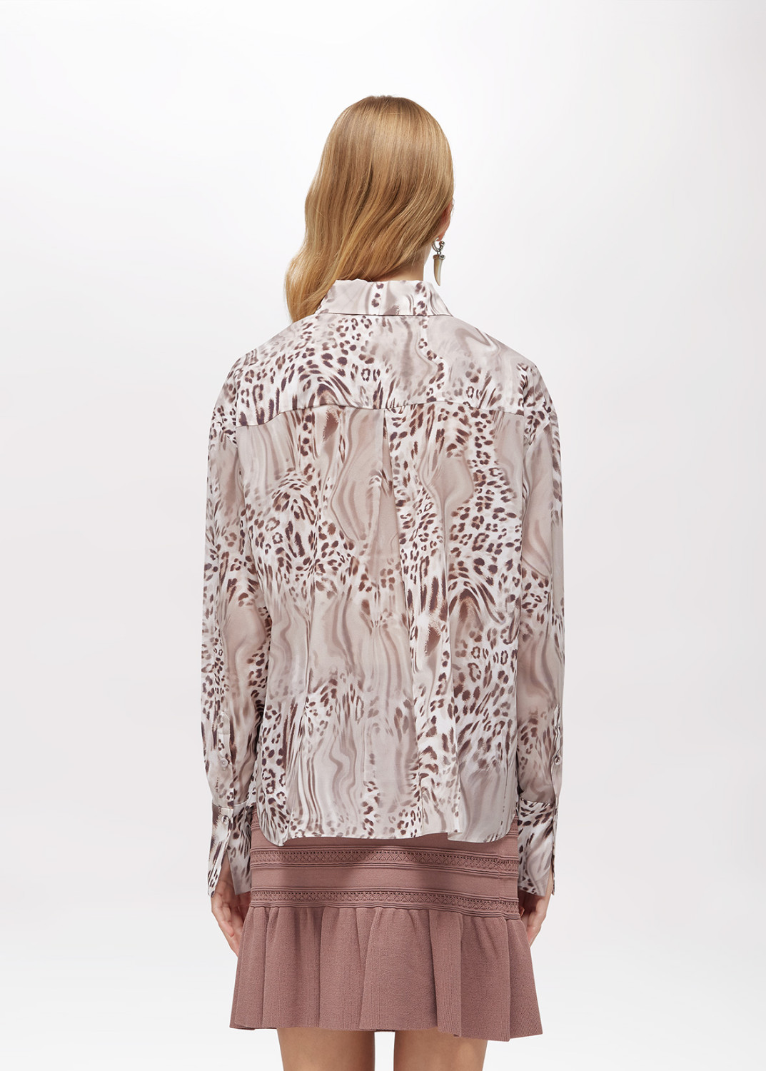 BLUGIRL: CAMICIA IN SETA STRETCH ANIMALIER