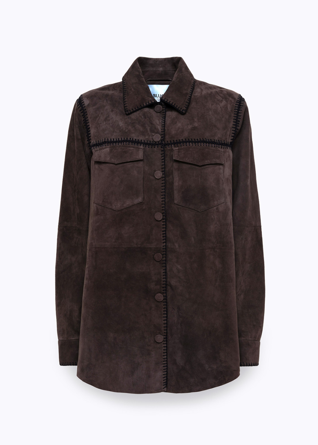 BLUGIRL: SUEDE SHIRT WITH CROCHET