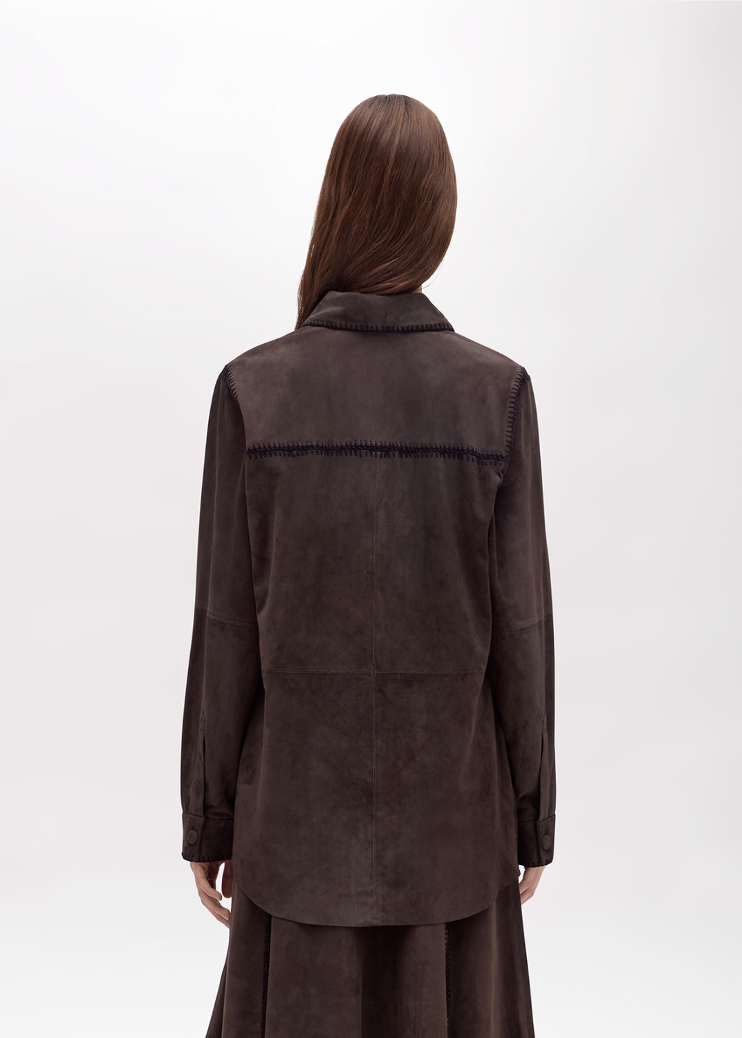 BLUGIRL: SUEDE SHIRT WITH CROCHET