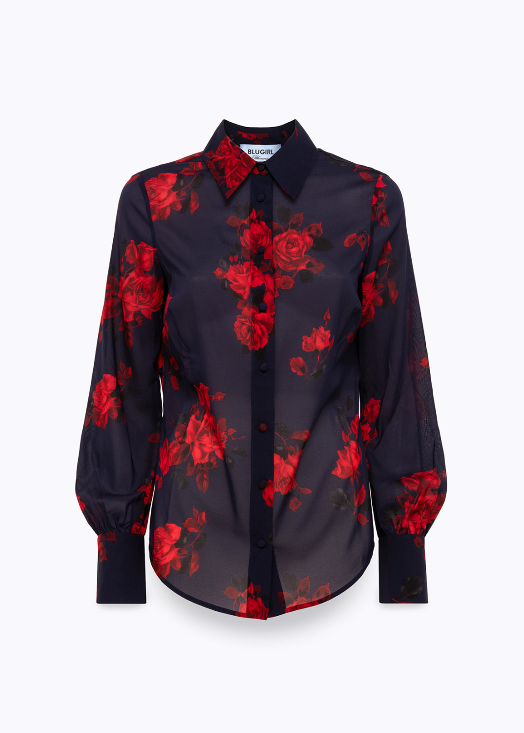 BLUGIRL: SILK VOILE FLOWER SHIRT