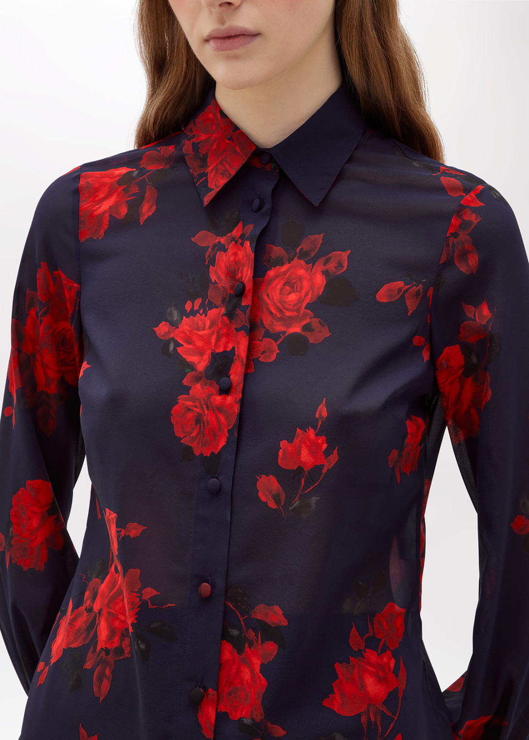 BLUGIRL: SILK VOILE FLOWER SHIRT