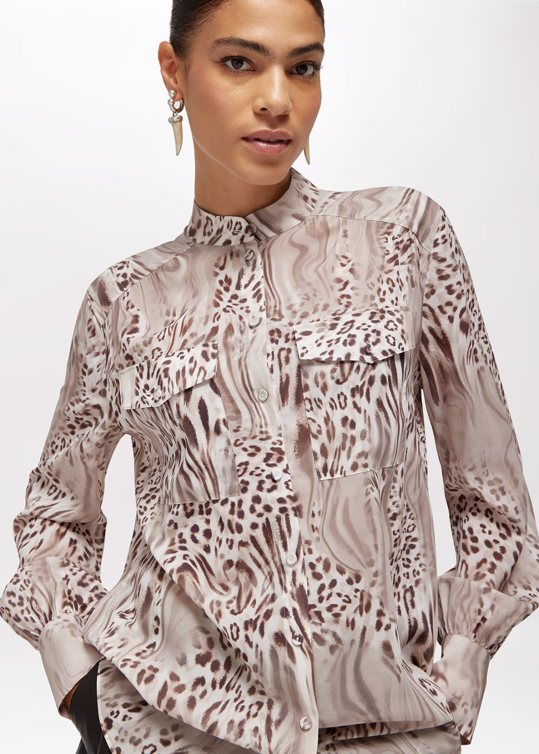 BLUGIRL: CAMICIA OVER IN SETA ANIMALIER
