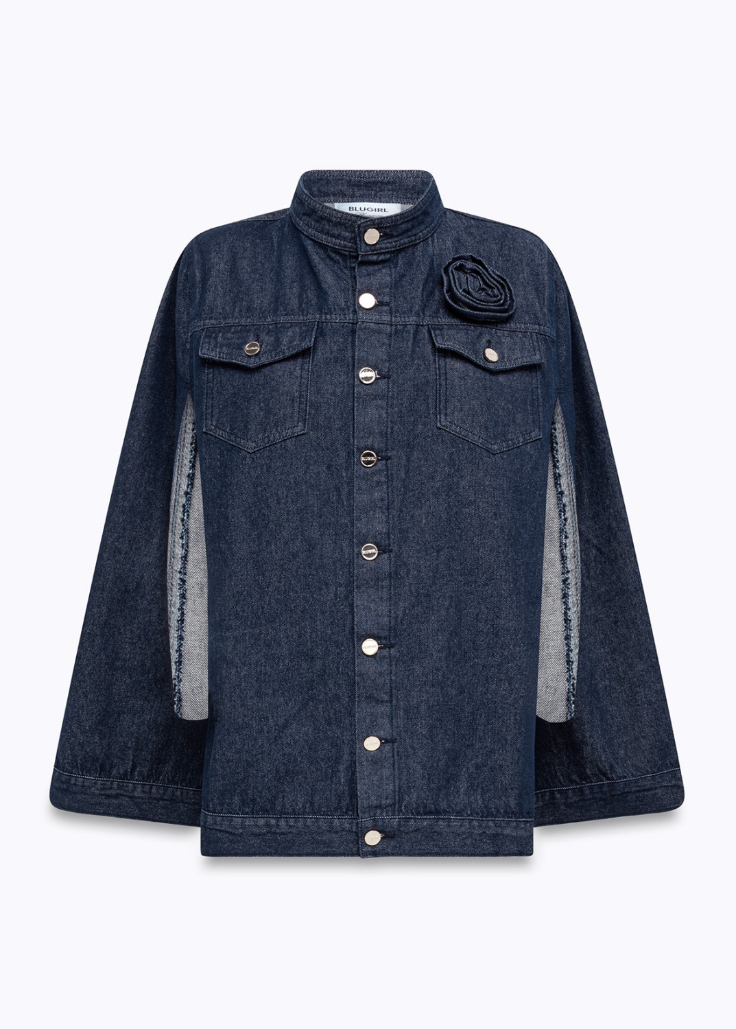BLUGIRL: DENIM CAPE WITH ROSE