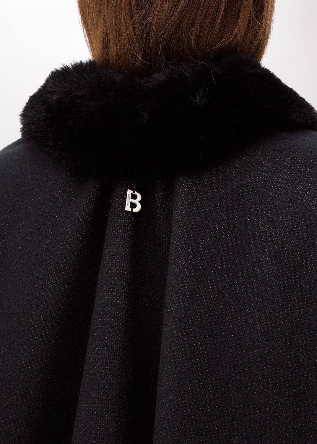 BLUGIRL: KNITTED HOODIE WITH FAUX FUR