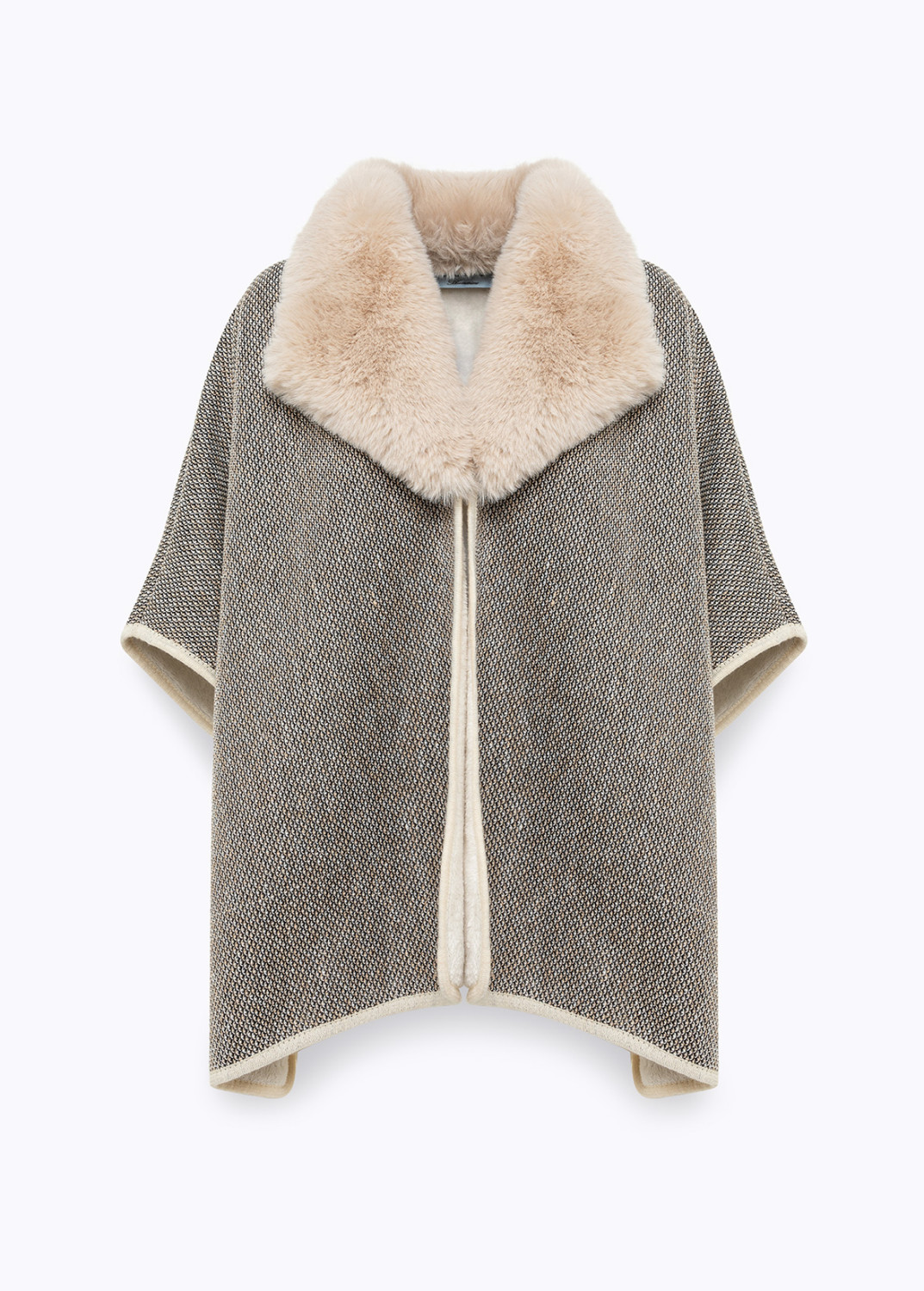 BLUGIRL: KNIT HOODIE AND FAUX FUR