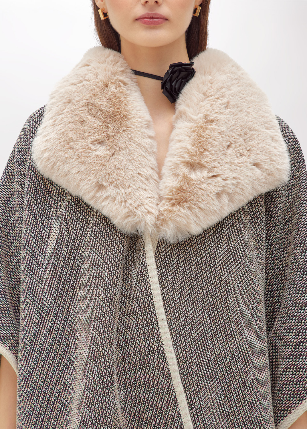 BLUGIRL: KNIT HOODIE AND FAUX FUR