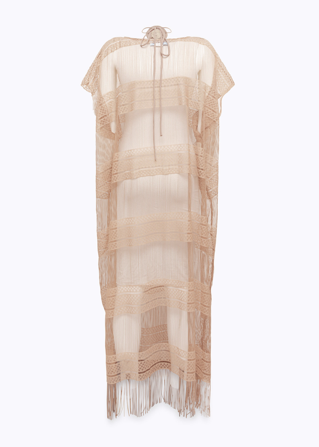 BLUGIRL: LONG TULLE CAPE WITH FRINGE