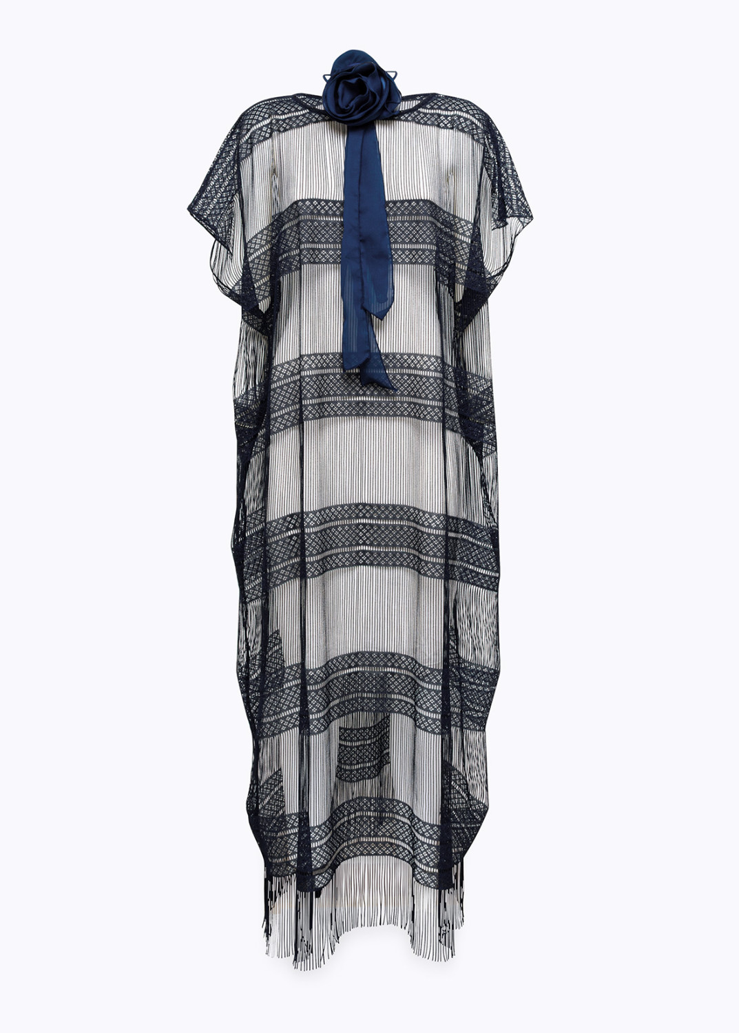 BLUGIRL: LONG TULLE CAPE WITH FRINGE