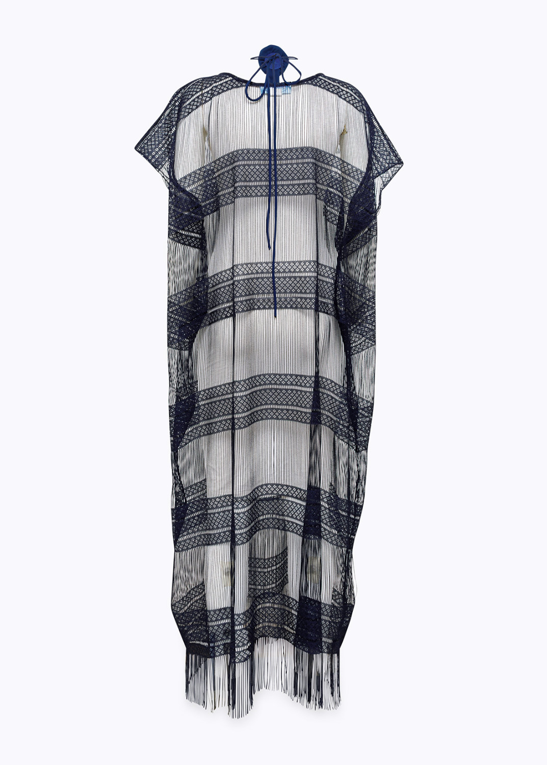 BLUGIRL: LONG TULLE CAPE WITH FRINGE