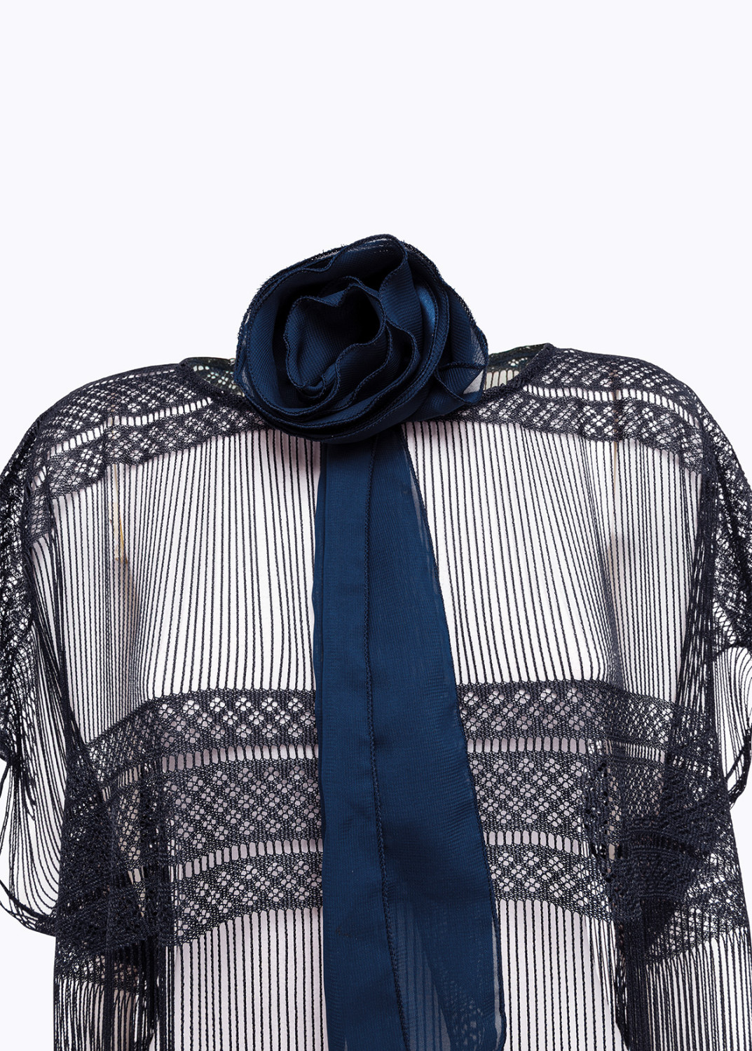 BLUGIRL: LONG TULLE CAPE WITH FRINGE