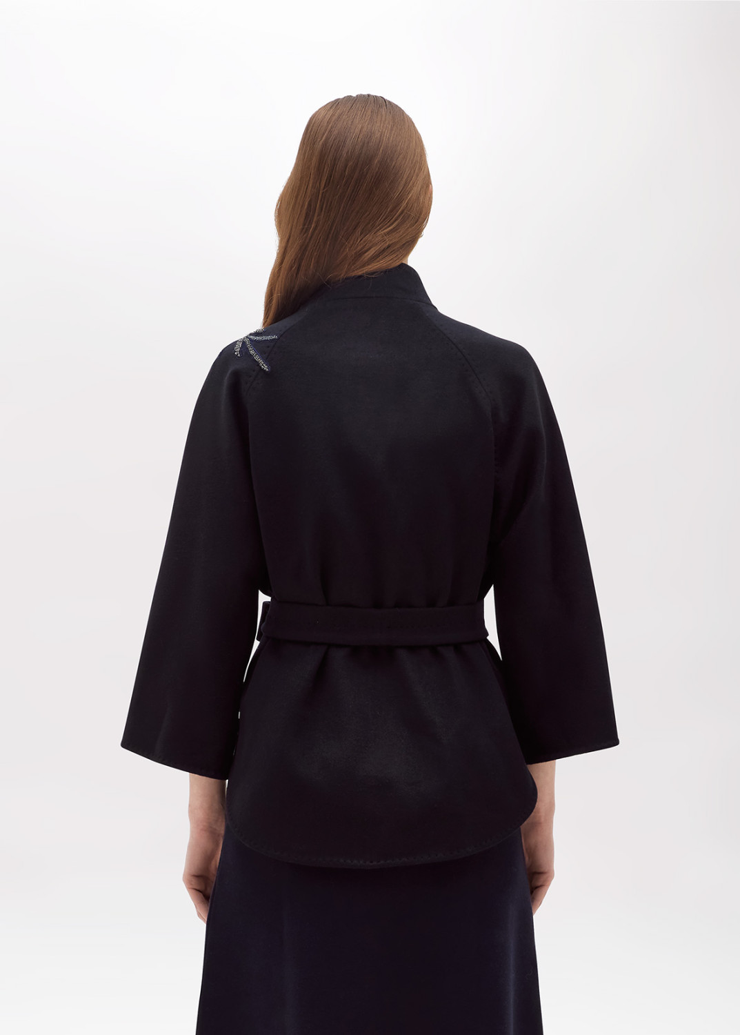 BLUGIRL: SHORT WOOL COAT WITH EMBROIDERY