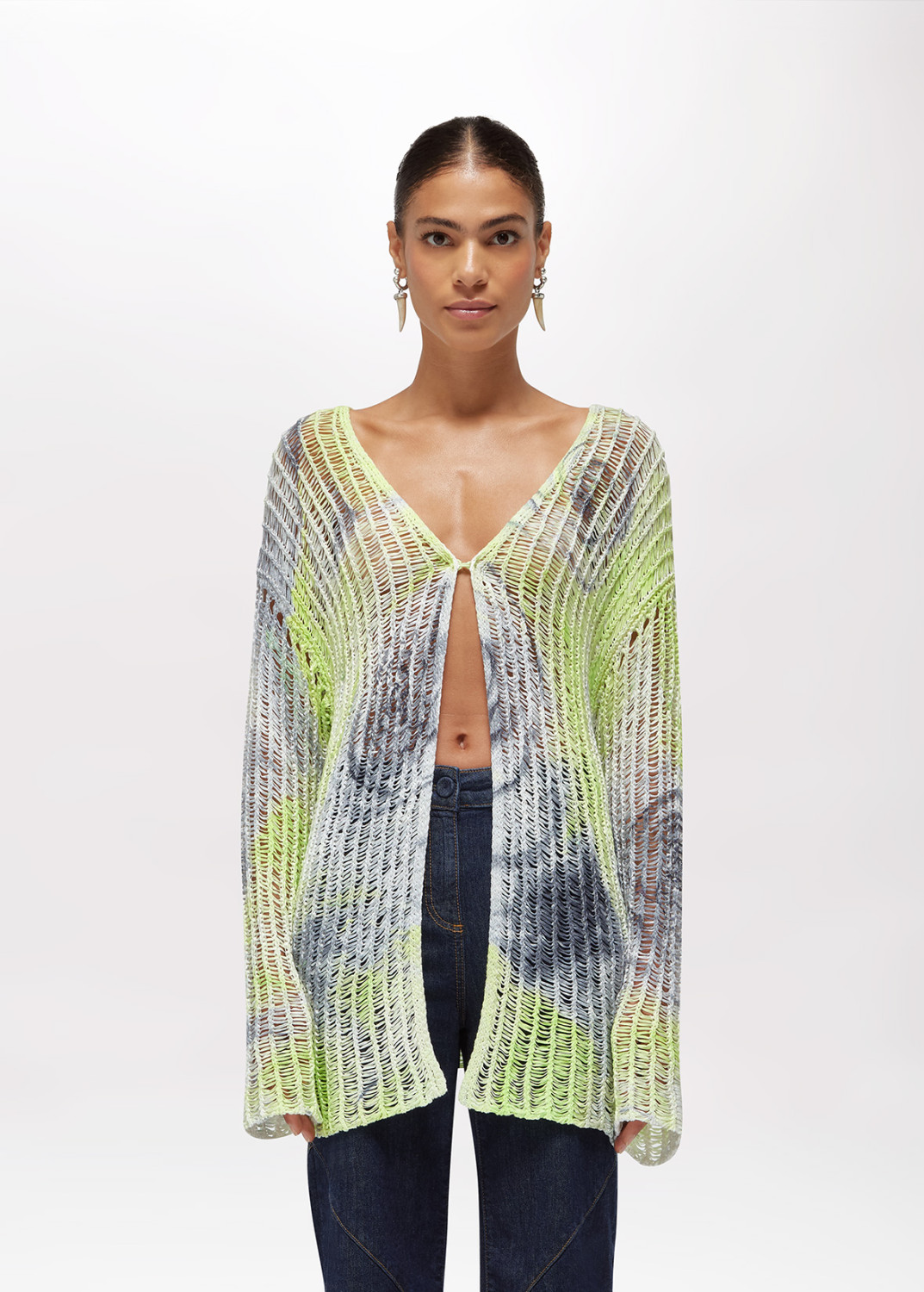 BLUGIRL: MESH CARDIGAN WITH ROSE PRINT