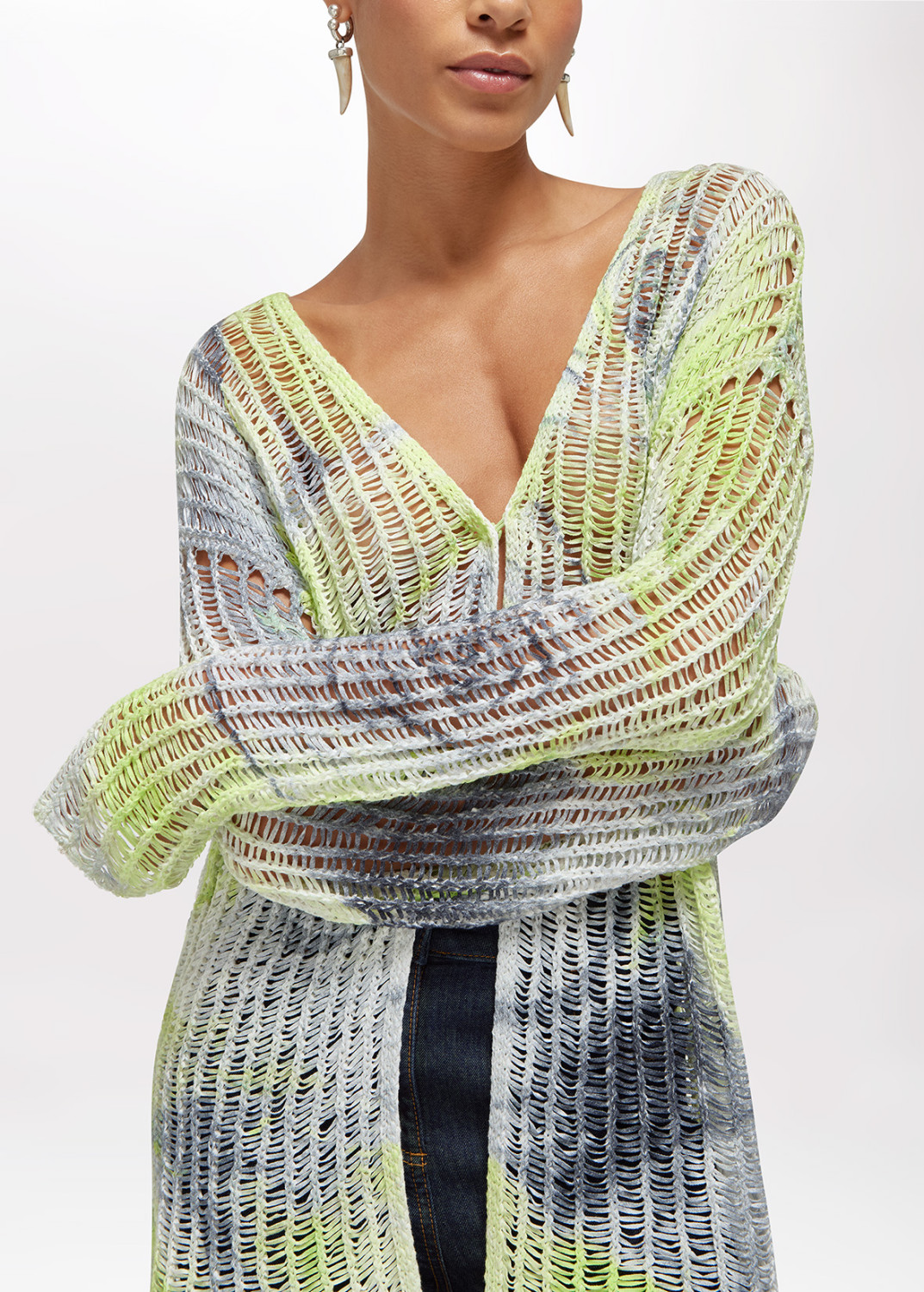 BLUGIRL: MESH CARDIGAN WITH ROSE PRINT