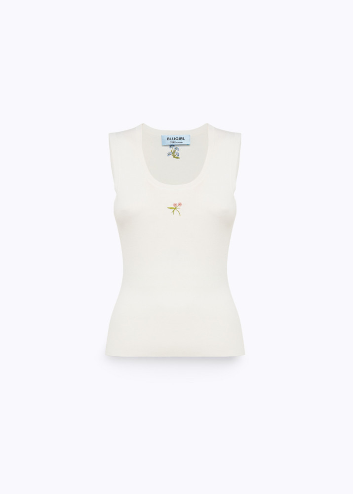 KNIT CARDIGAN AND TOP WITH EMBROIDERY