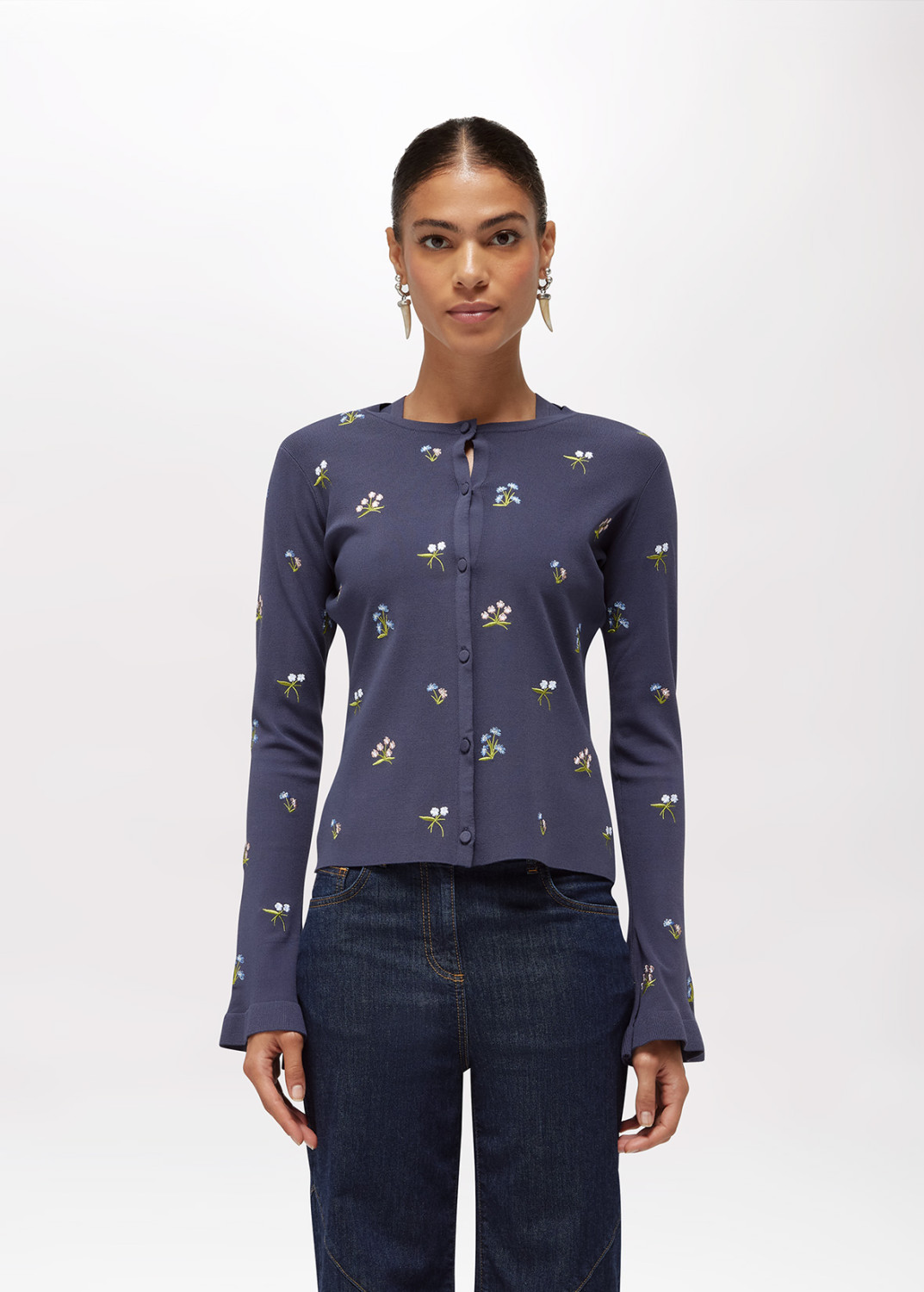 BLUGIRL: CARDIGAN E TOP IN MAGLIA CON RICAMI