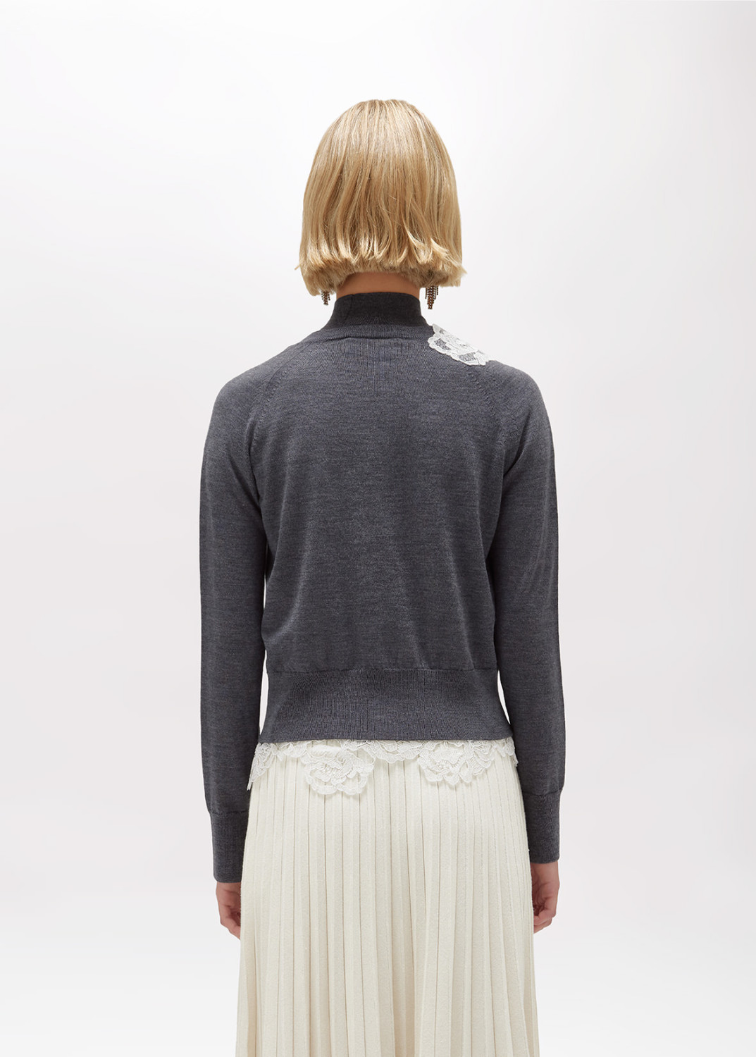 BLUGIRL: CARDIGAN E TOP LUPETTO IN LANA CON PIZZO