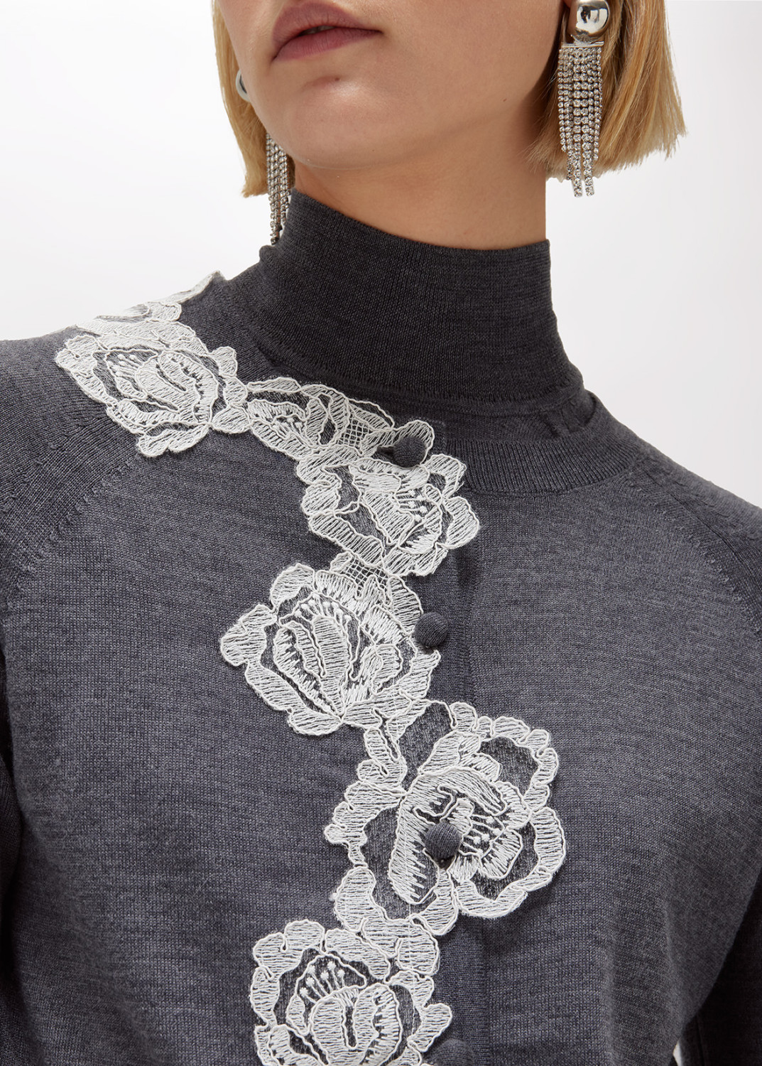 BLUGIRL: CARDIGAN E TOP LUPETTO IN LANA CON PIZZO