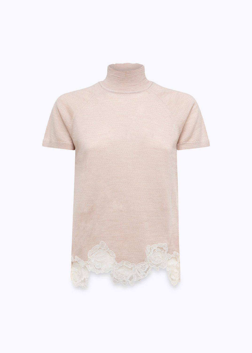 BLUGIRL: WOOL CARDIGAN AND TURTLENECK TOP WITH LACE