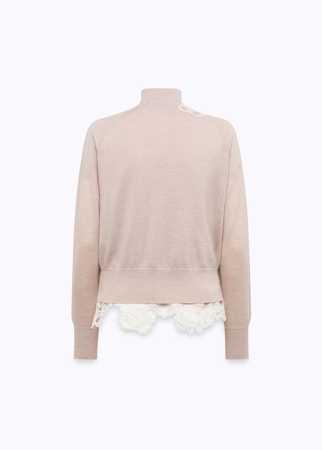 BLUGIRL: WOOL CARDIGAN AND TURTLENECK TOP WITH LACE