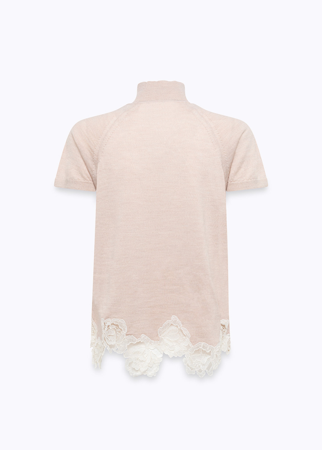 BLUGIRL: WOOL CARDIGAN AND TURTLENECK TOP WITH LACE