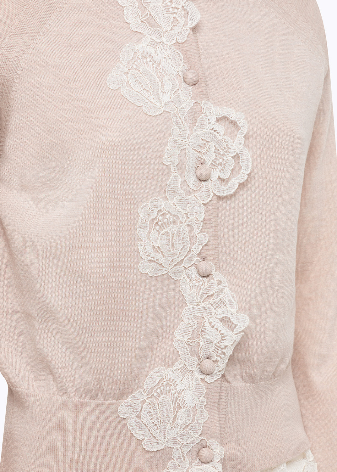 BLUGIRL: WOOL CARDIGAN AND TURTLENECK TOP WITH LACE