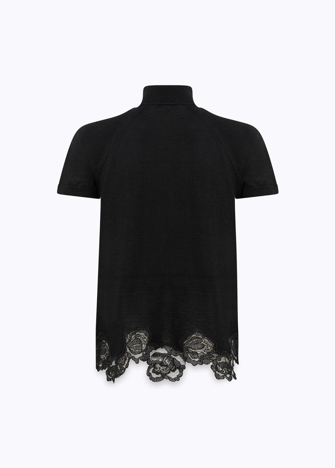 BLUGIRL: WOOL CARDIGAN AND LACE TURTLENECK TOP