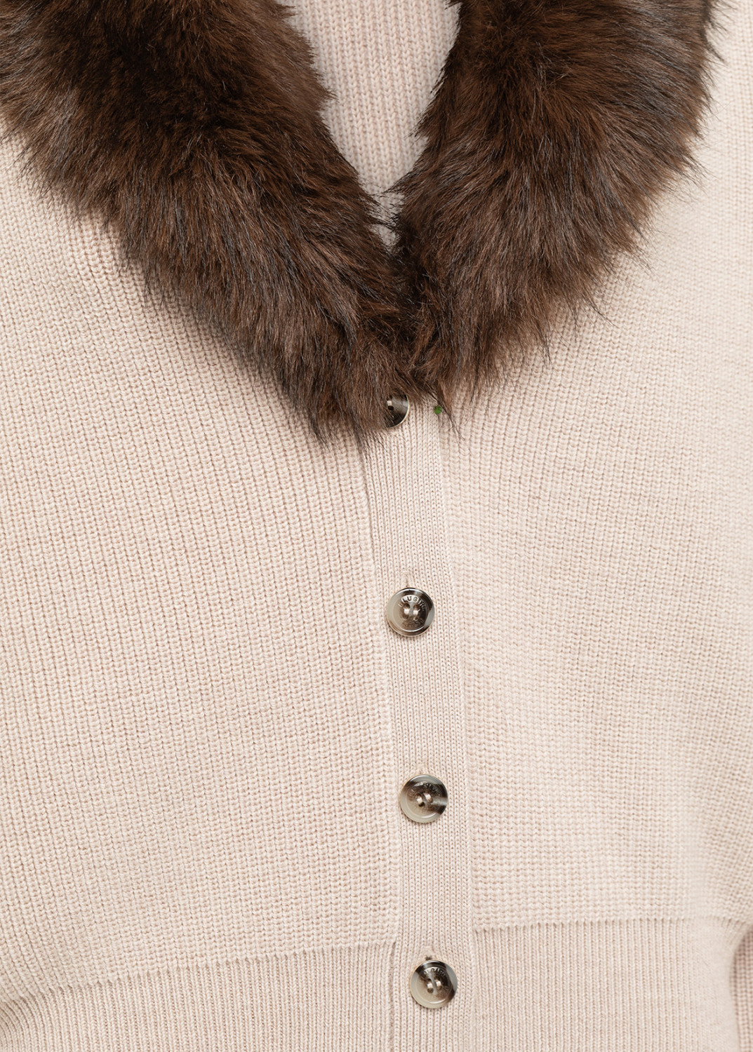 BLUGIRL: WOOL CARDIGAN WITH FAUX FUR