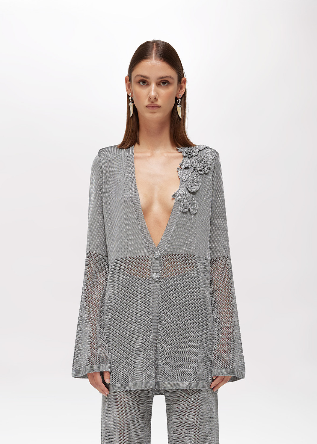 BLUGIRL: CARDIGAN IN MAGLIA CON RICAMO