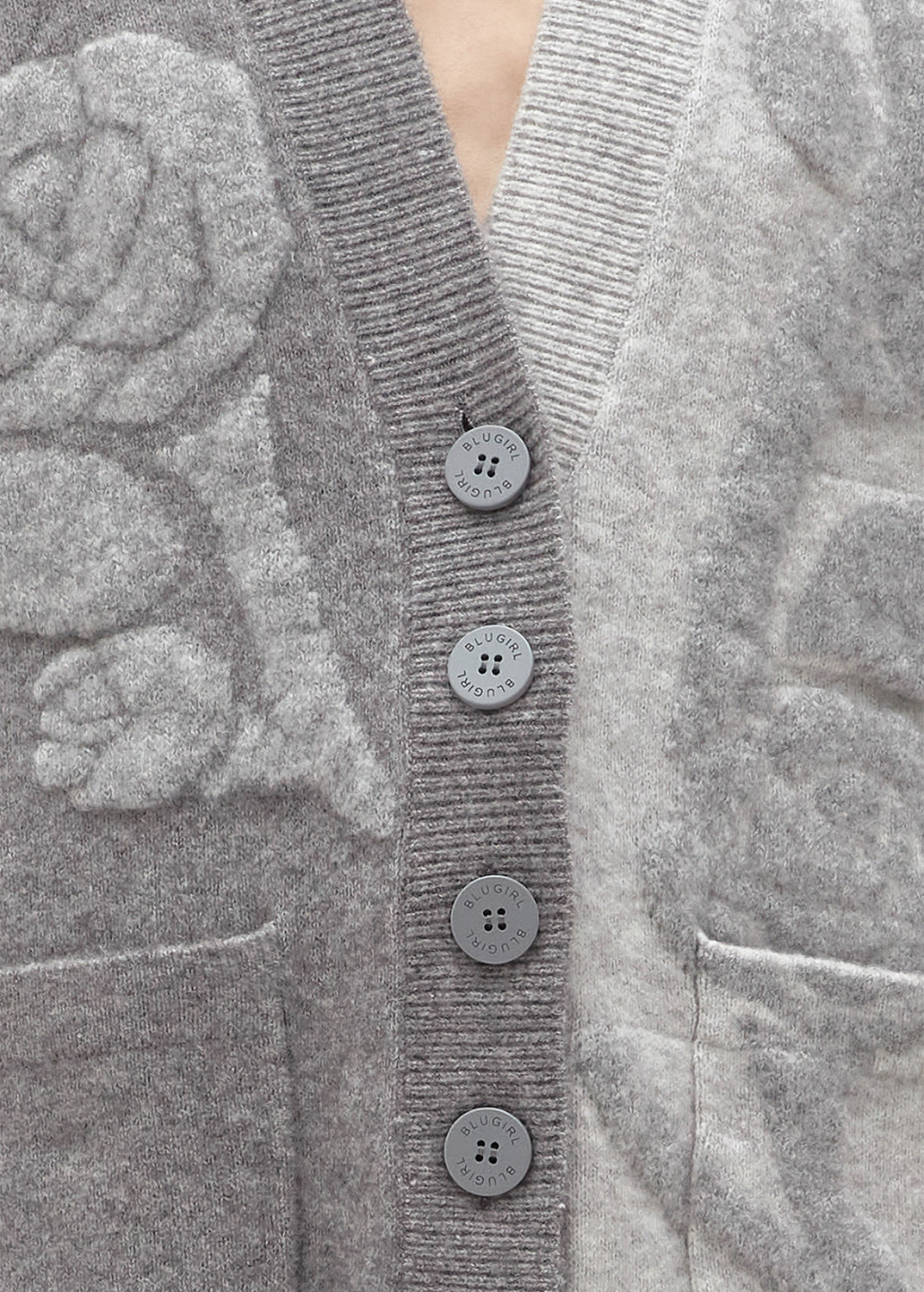 BLUGIRL: JACQUARD CARDIGAN WITH ROSE INTARSIA