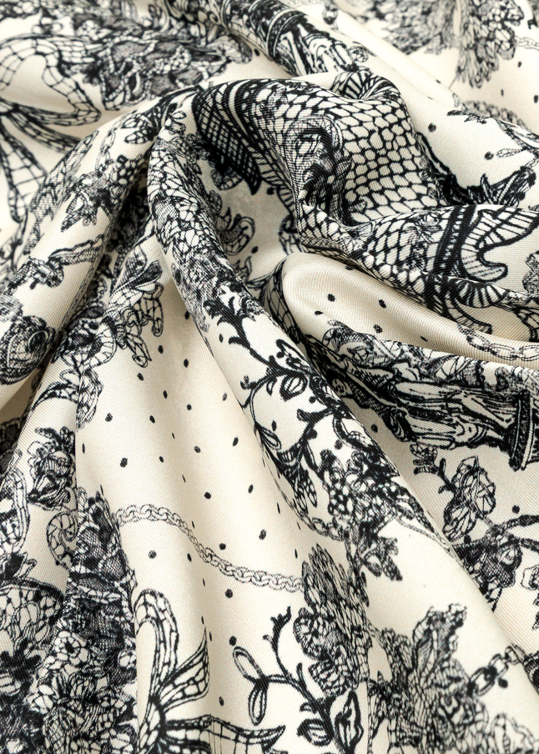 BLUGIRL: SCARF WITH LACE-EFFECT PRINT