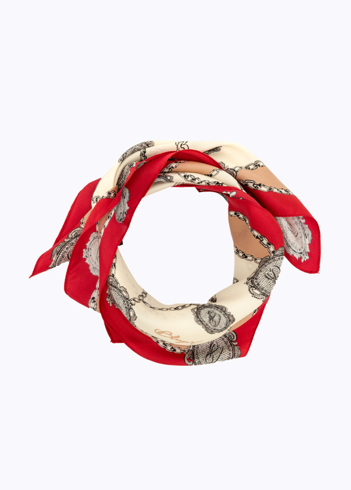 FOULARD CON STAMPA PIZZO E LOGO