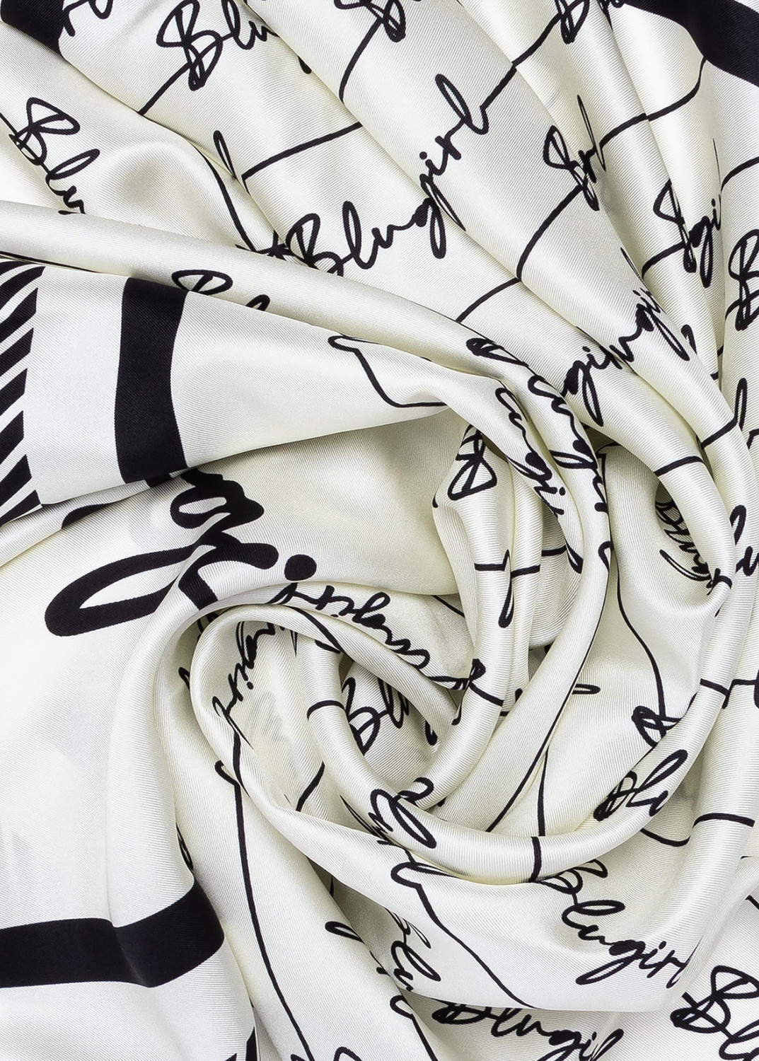 BLUGIRL: SILK FOULARD SCARF WITH LOGO PRINT