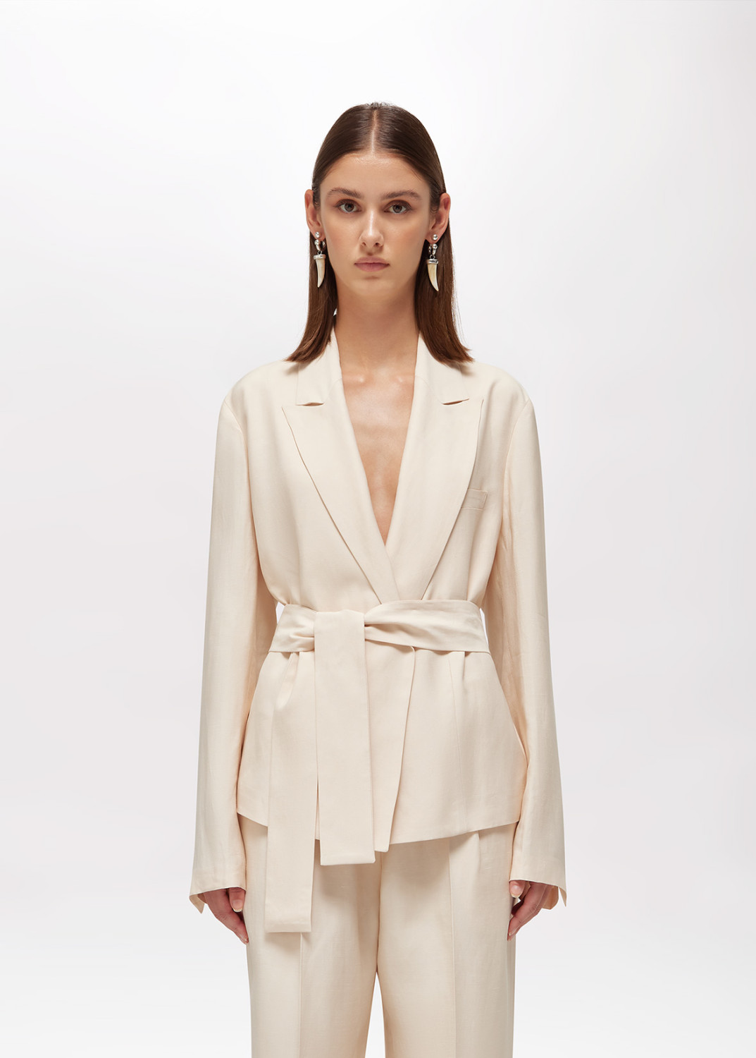 BLUGIRL: BOXY LINEN-BLEND JACKET