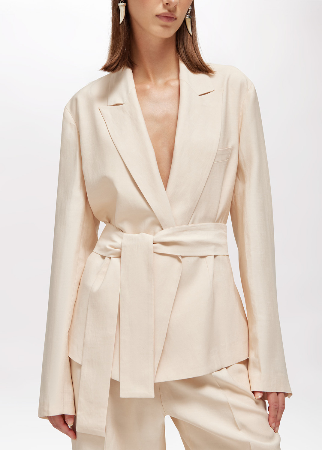 BLUGIRL: BOXY LINEN-BLEND JACKET