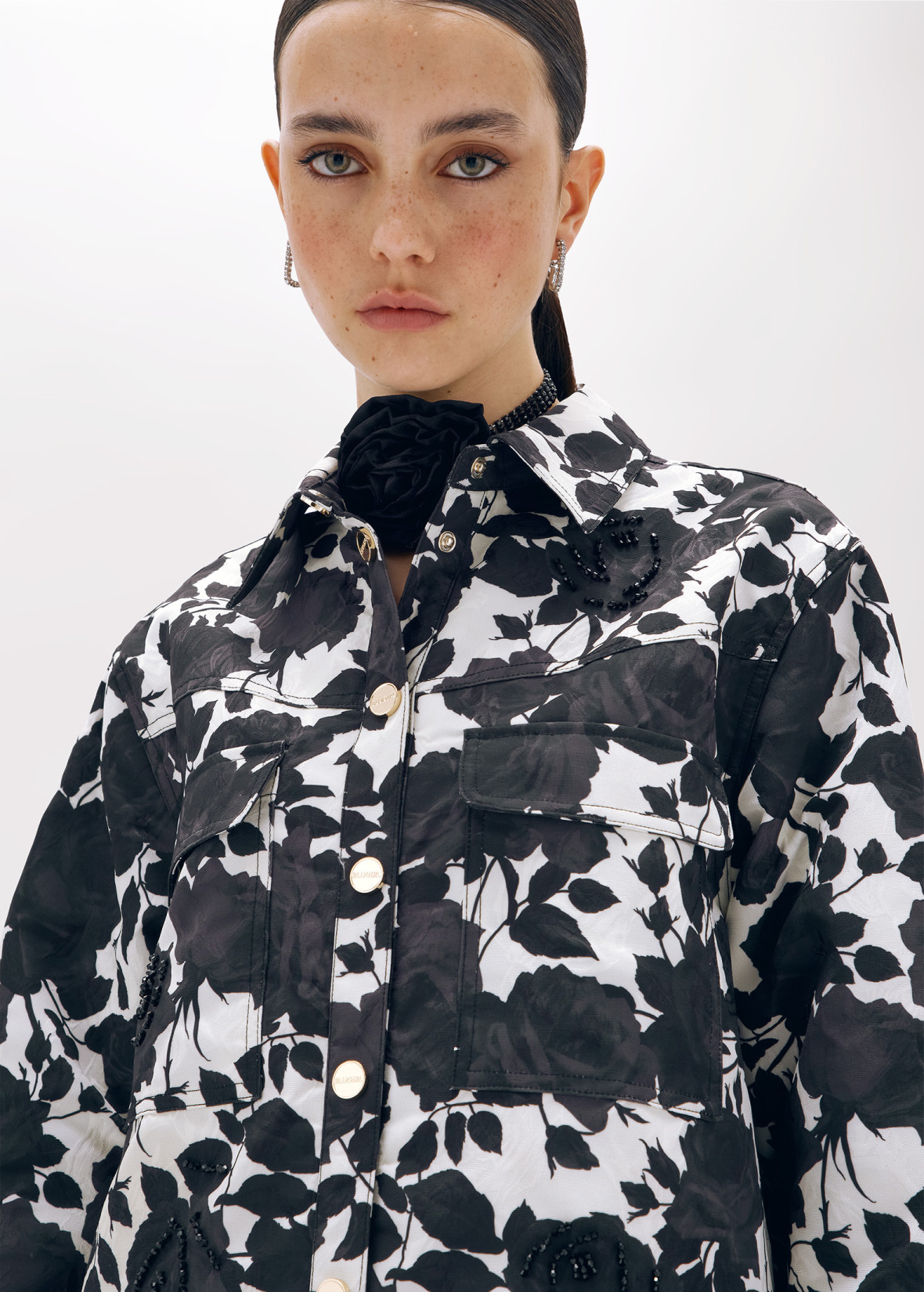 Jacquard Rose Field Jacket | Blugirl
