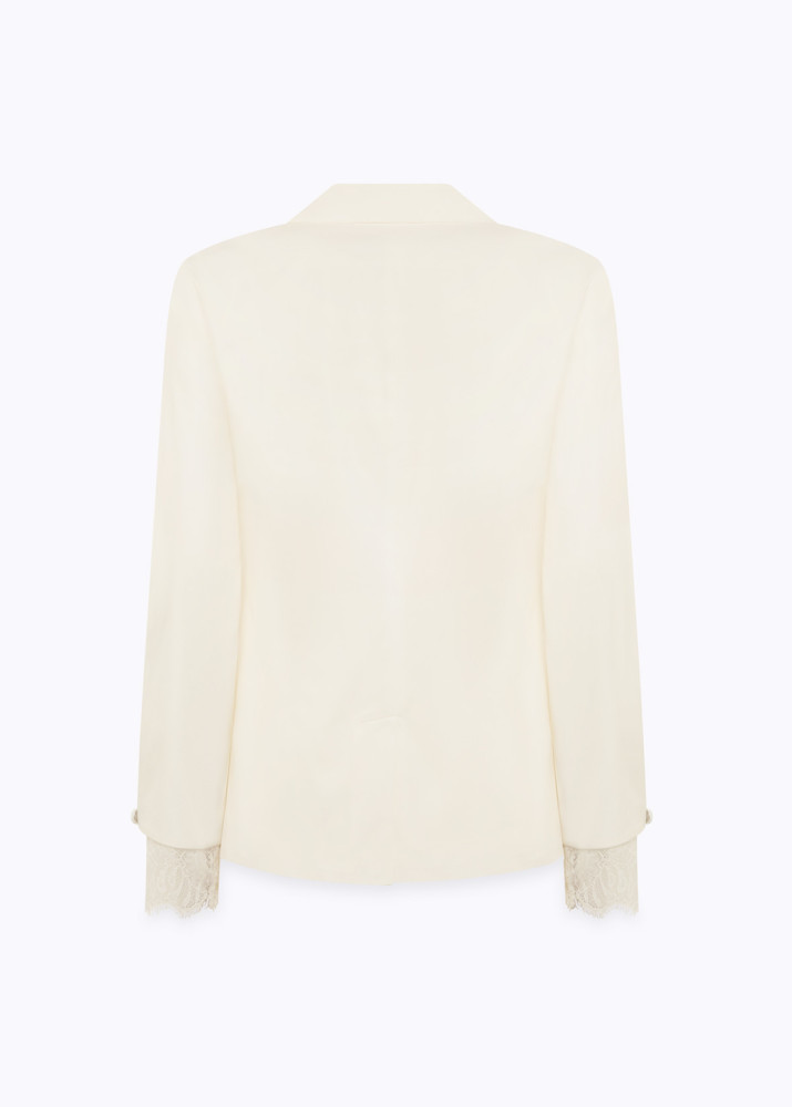 COTTON BLAZER WITH LACE DETAILS