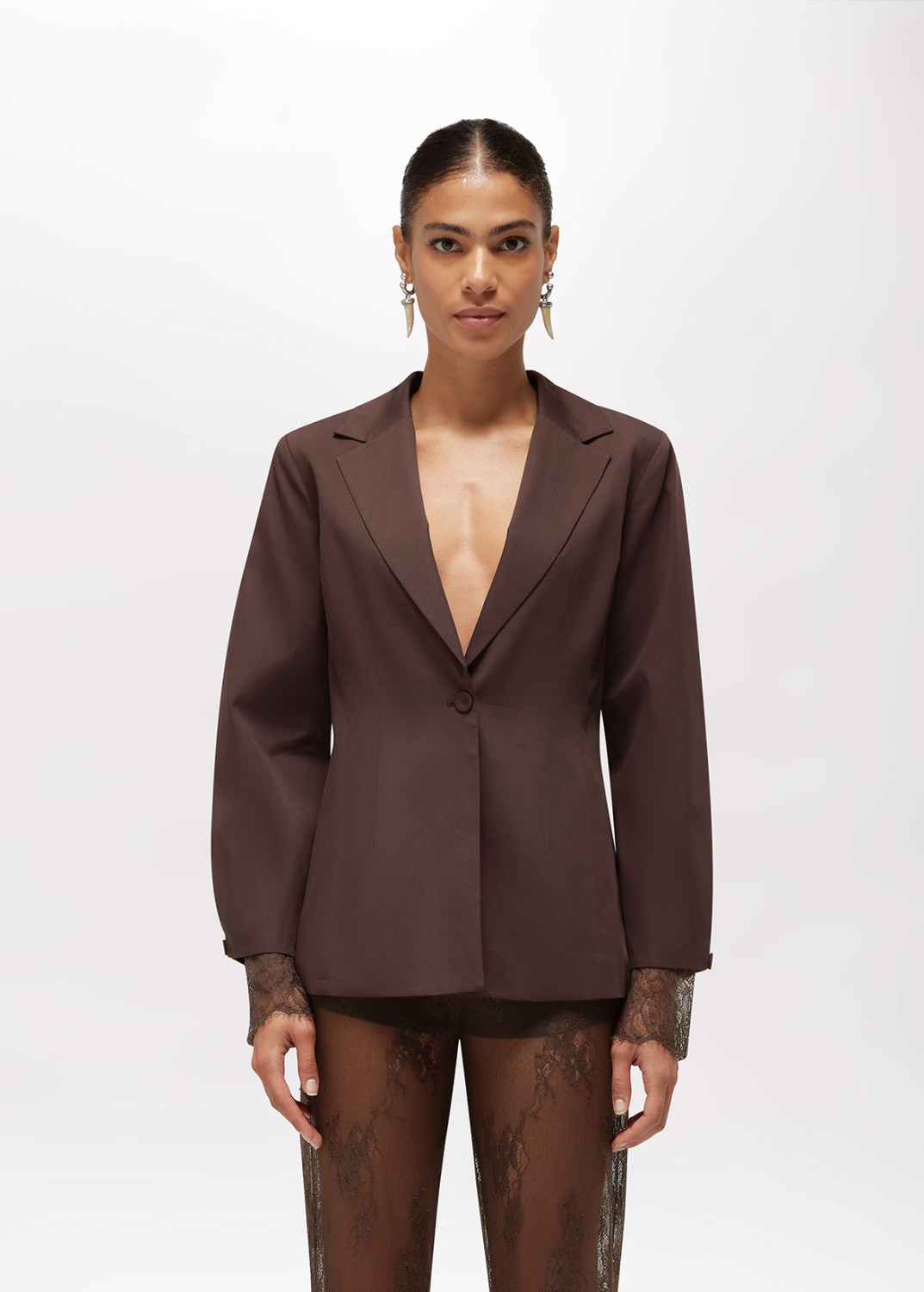 BLUGIRL: GIACCA IN COTONE CON PIZZO