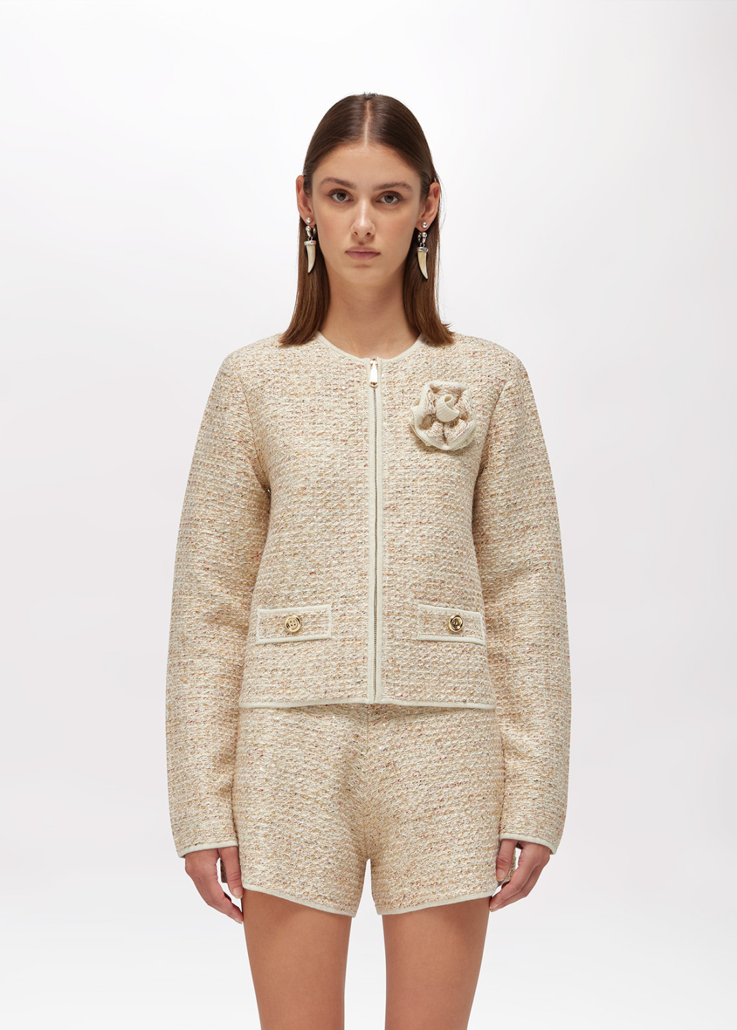 BLUGIRL: GIACCA IN MAGLIA EFFETTO STUOIA