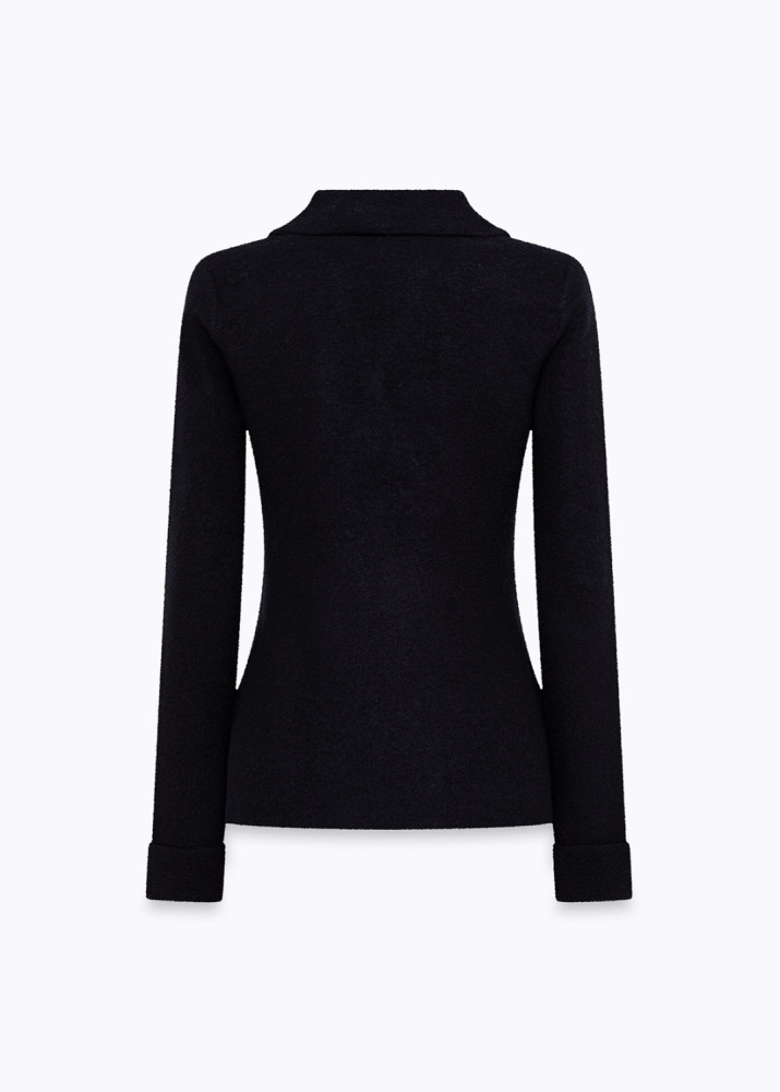 GIACCA IN MAGLIA JACQUARD CON SPILLA