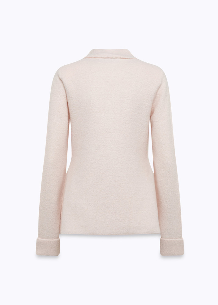 GIACCA IN MAGLIA JACQUARD CON SPILLA