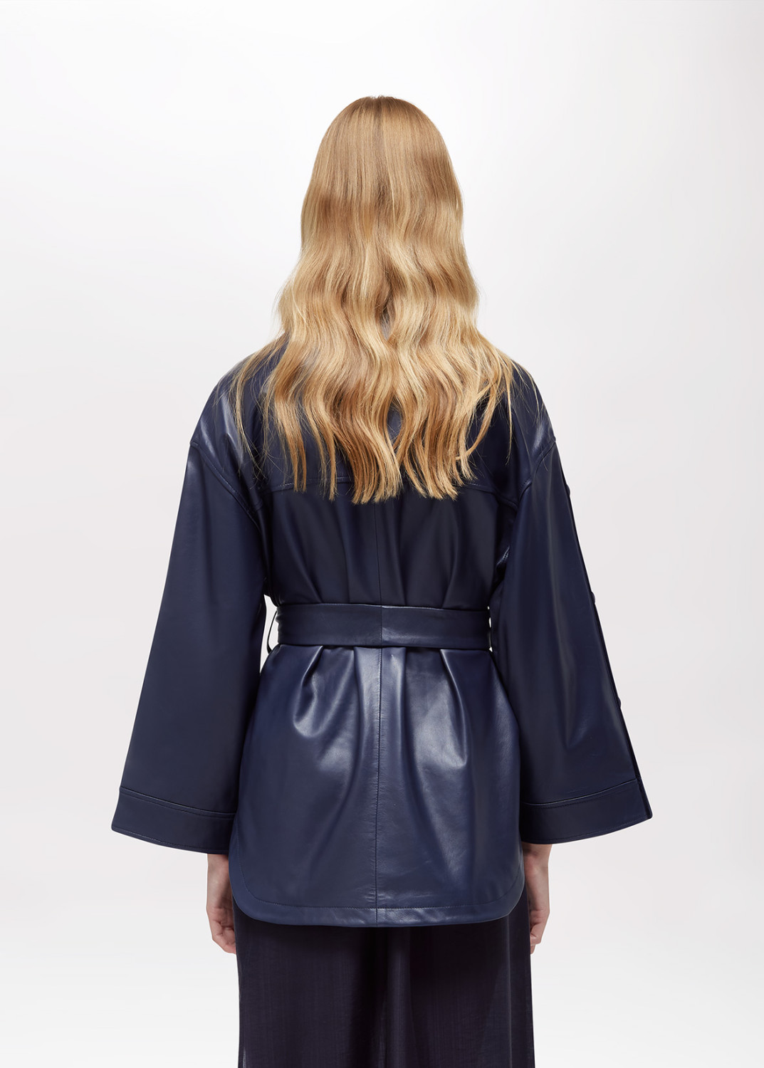 BLUGIRL: GIACCA IN PELLE CON CINTURA